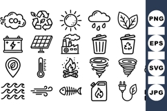 Sustainable Environment Line Icon Bundle for Eco Design Product Image 1