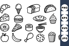 Hand Drawn Food Doodle Clipart Bundle for Crafts Product Image 1