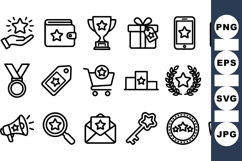 Minimal Line Art Star Icon Vector Bundle Product Image 1