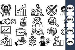 Business Success Icons and Growth Strategy Set Product Image 1