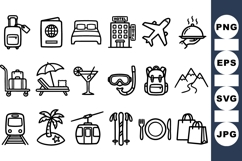 Hand Drawn Travel Icon Set For Vacation Design Product Image 1
