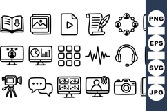 Hand Drawn Media Icons Bundle for Digital Projects Product Image 1