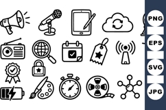 Media Technology Icon Clipart Collection Set Product Image 1