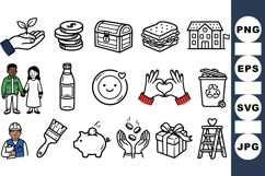Charity Donation Icon Set For Social Campaigns Product Image 1