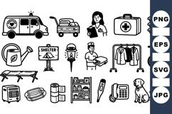 Emergency Shelter Icon Collection for Rescue and Aid Product Image 1