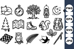Hand Drawn Camping Icons Bundle For Outdoor Design Product Image 1