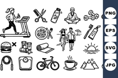 Fitness And Wellness Icon Bundle For Healthy Living Product Image 1