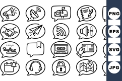 Outline Communication Speech Bubble Icon Set Product Image 1