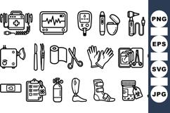 Medical Equipment Icon Set For Healthcare Use Product Image 1