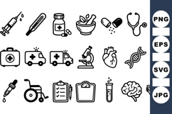 Medical Health Care Icon Set For Clinic Use Product Image 1