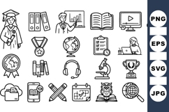 Education Line Art Icon Set for Learning Projects Product Image 1