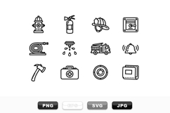 Fire Safety Vector Icon Set For Emergency Design Product Image 1
