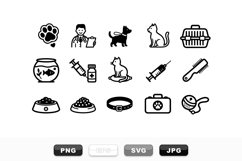 Pet Care Icon Clipart Set For Veterinary Designs Product Image 1