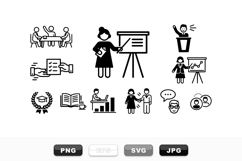 Business Meeting and Presentation Icon Set Bundle Product Image 1