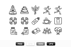 Health and Wellness Icon Bundle for Lifestyle Designs Product Image 1