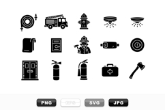 Firefighter Safety Gear Icon Bundle for Emergency Design Product Image 1