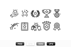 Line Art Achievement Stars Icon Bundle for Awards Product Image 1
