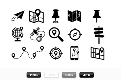 Vector Navigation Pin Icon Set For Travel Apps Product Image 1