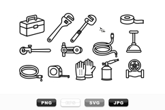 Plumbing Tools Vector Clipart Bundle for Repair Projects Product Image 1