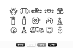 Industrial Gas Equipment Vector Icon Set For Projects Product Image 1