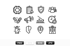 Minimal Business Icons Vector SVG Set Bundle Product Image 1