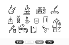 Science Laboratory Equipment Icon Vector Set Product Image 1