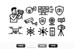 Security Surveillance Icon Set for Tech Projects Product Image 1
