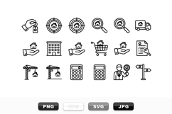 Minimal Real Estate Icon Set For Marketing Design Product Image 1