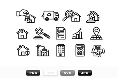 Real Estate Business Icons Vector Clipart Set Product Image 1