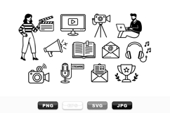 Media Creator Line Art Icon Set For Digital Projects Product Image 1