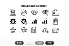 Minimalist Human Resources Icon Set for Business Product Image 1