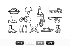 Military Equipment Vector Icon Bundle Set Product Image 1