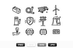 Energy and Power Icon Vector Clipart Bundle Product Image 1