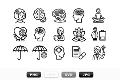 Mental Health Icon Vector Bundle For Wellness Projects Product Image 1