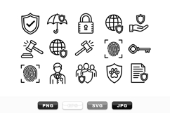 Law And Security Icon Vector Set For Projects Product Image 1