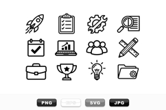 Line Art Business Icon Set for Office Projects Product Image 1