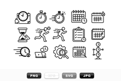 Time Management Icon Set for Productivity Designs Product Image 1