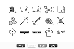 Simple Sewing Tools Vector Icon Svg Bundle Product Image 1