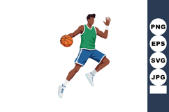 Male basketball player jumping with ball in green jersey and Product Image 1