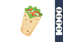 Vegetable wrap sandwich with fresh lettuce cucumber and carr Product Image 1