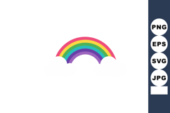 Rainbow with colorful stripes vector illustration in simple Product Image 1