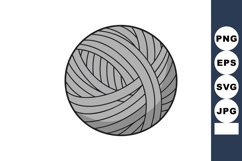 Gray yarn ball vector illustration of knitting and crafting Product Image 1