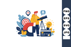 Young person exploring ideas and opportunities with telescop Product Image 1