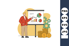 Businessman presenting financial growth charts with coins an Product Image 1