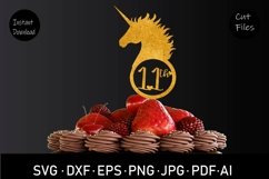 25 Happy Birthday Unicorn Cake Topper Bundle SVG Sublimation Product Image 11