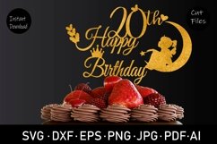 20th Birthday Fairy SVG, Cake Topper SVG, EPS, DXF Product Image 1