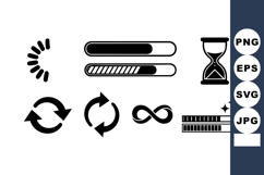 Loading Progress Bars Hourglass Infinity Icons Product Image 1