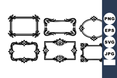 Vintage Floral Ornamental Border Frames Vector Product Image 1