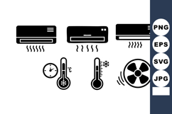 Air Conditioner Cooling Heating Icons Vector Product Image 1