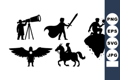 Silhouettes Explorer Hero Winged Rider Vector Product Image 1